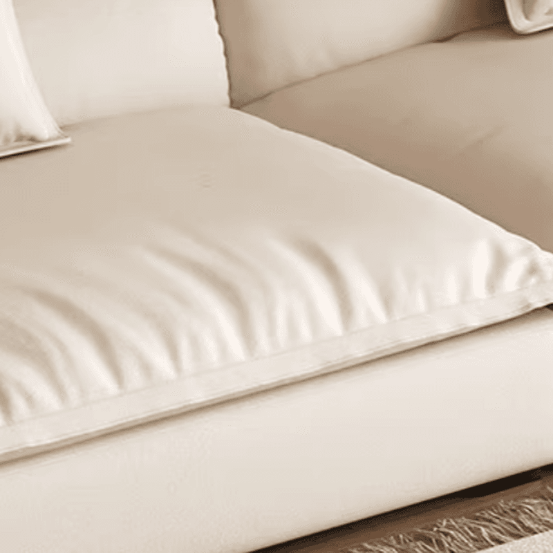 Modern Solid Color Scratch-defiant Standard Sofa in Light Gray/Taupe/Citrus Color, 3-seater with 2 Pillows - image 16