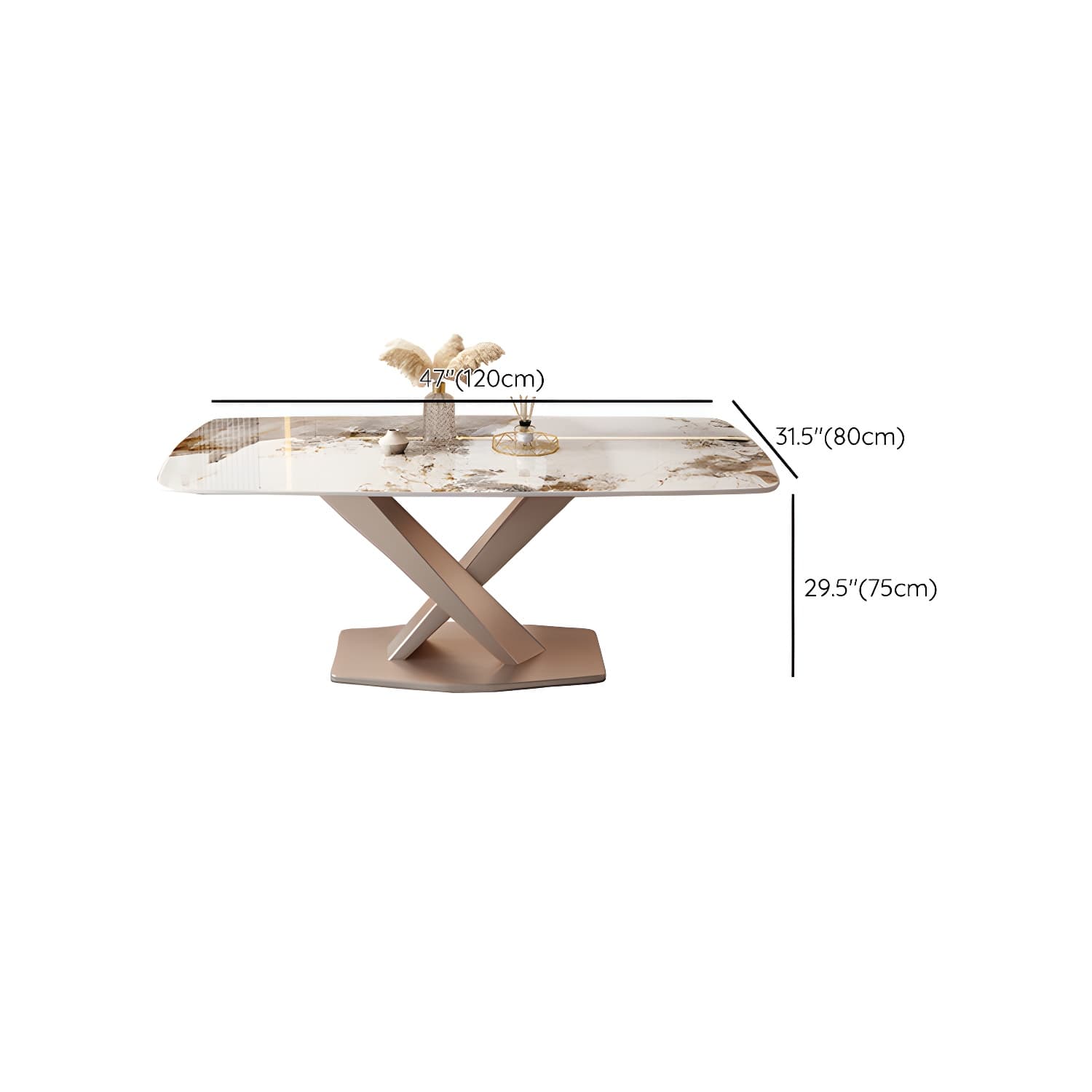 Modern Rectangle Dining Table Set 1/2/5/7 Pieces with Metal Base Kitchen Furniture Set - image 15