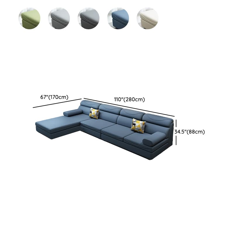 Large L-Shape Sponge-Filled Black Wood Pillow Top Arm Sofa Chaise with Partial Assembly - image 23