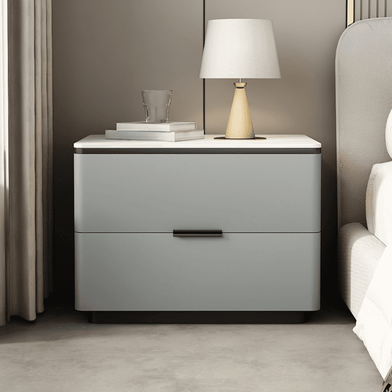 Organic Modern Nightstand With Drawer Organization Featuring 2 Drawers and Stone Countertop - image 6