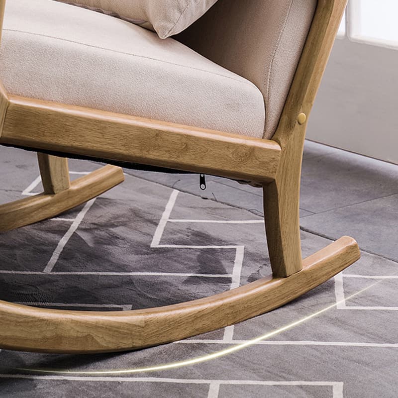 Modern Upholstered Rocking Chair with Natural Wood Legs and Recessed Back Cushion - image 17