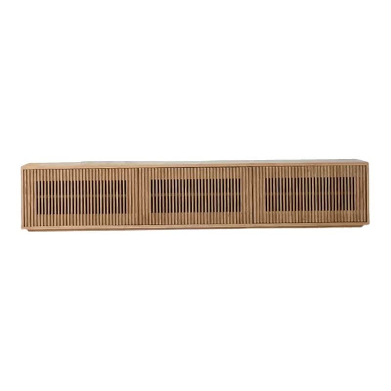 Scandinavian Wood TV Stand with Low Height, Cabinet, and Ventilation Features - No Assembly Required - image 8