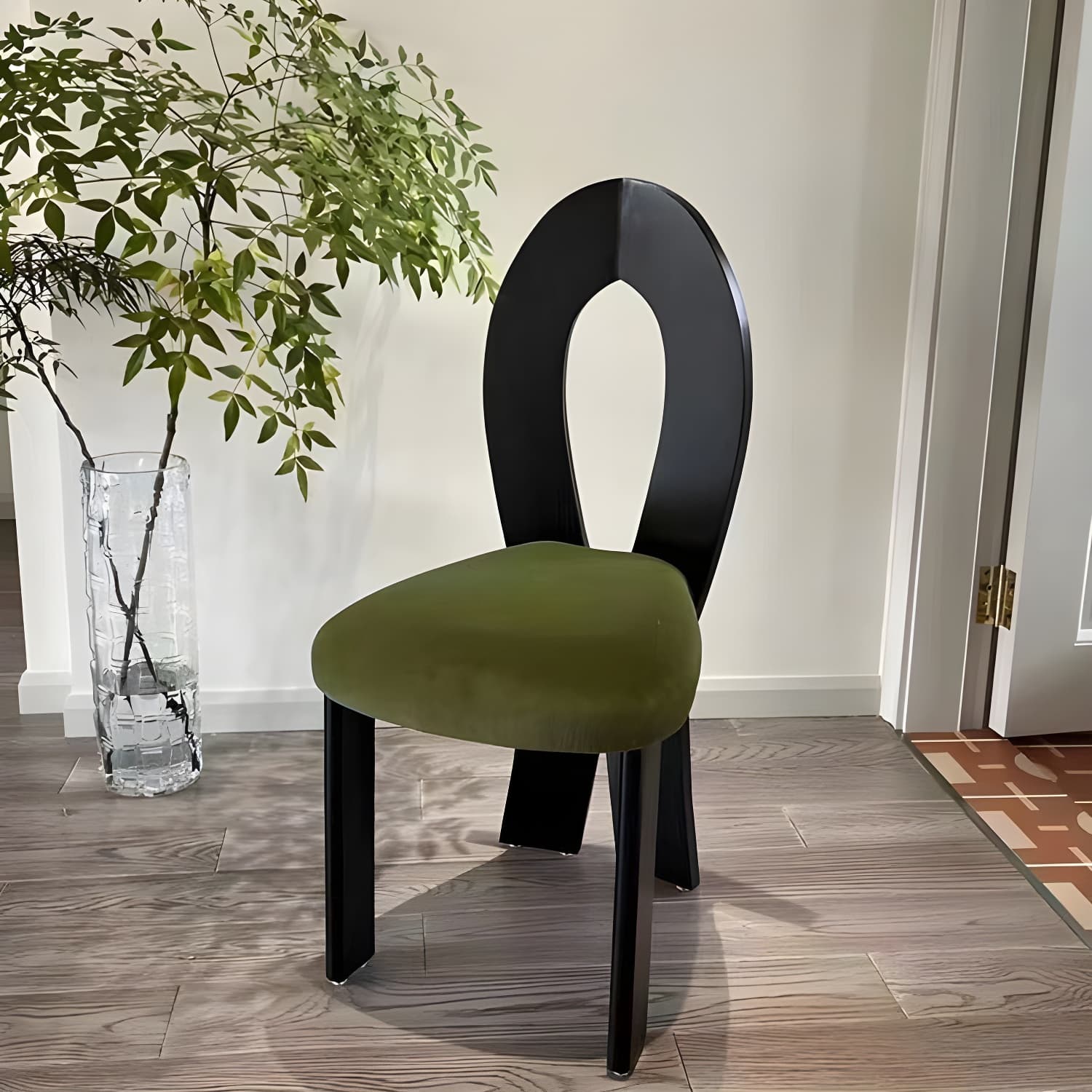 Modern Upholstered Side Chair with Wood Legs in Polyurethane for Kitchen & Dining - image 14