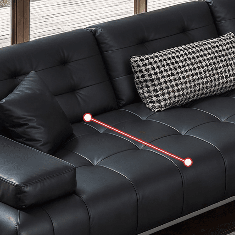 Straight/L-Shape Sofa Couch/Sofa Recliner with Tufted Back in Dark, Horizontal/Left Hand Facing, Decorative-stitched - image 9