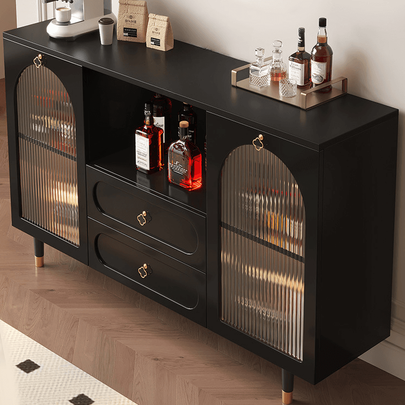Glamorous Engineered Wood Buffet Table with 2 Drawers, Glass-panel Door and Adaptable Shelf - image 6