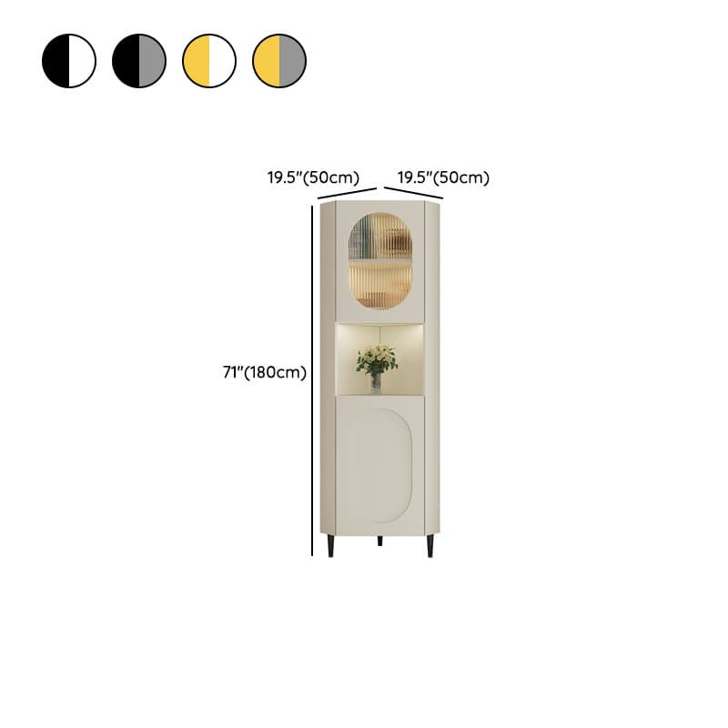 Modern Corner Accent Cabinet with Glass Doors and Exterior Shelving - image 12