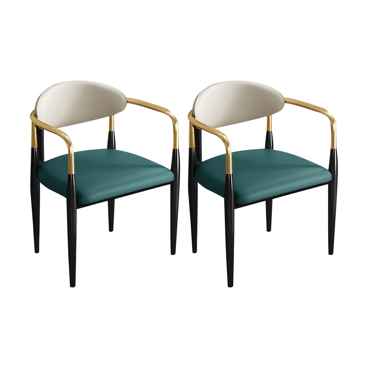 Contemporary Metal Dining Chair Black Legs Dining Room Arm Chair - image 4