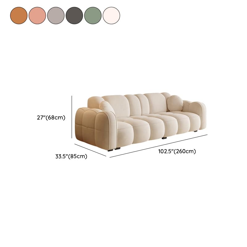 Modern Solid Color Tear Resistant Standard Sofa in Dark Grey/Light Brown/Ivory, 4-seater/3-seater with 2 Pillows - image 19