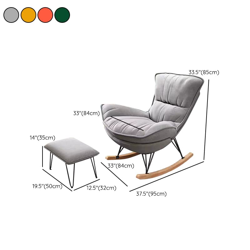 Stylish and Comfy Modern Rocking Chair with Natural Wood Legs and Slipcover - image 20