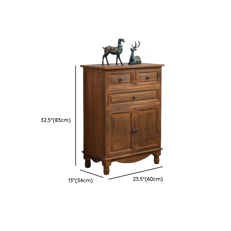 Traditional Wood Server in Espresso with 3 Drawers/4 Drawers/6 Drawers, Cabinet & One Internal Shelf/2 Shelves Included/Not Included - image 11