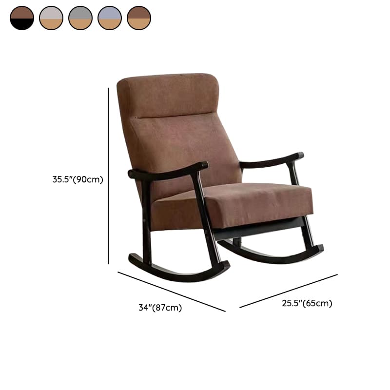 Modern Simple Style Wood Rocking Chair Couch with Cushioned Track Arm - image 14
