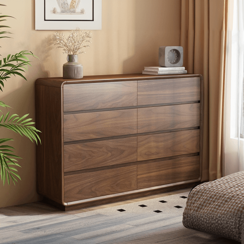Cocoa Simplistic Bleached Wood Double Dresser/Lingerie Chest with 6/9/5 Drawers, Horizontal/Vertical Orientation
