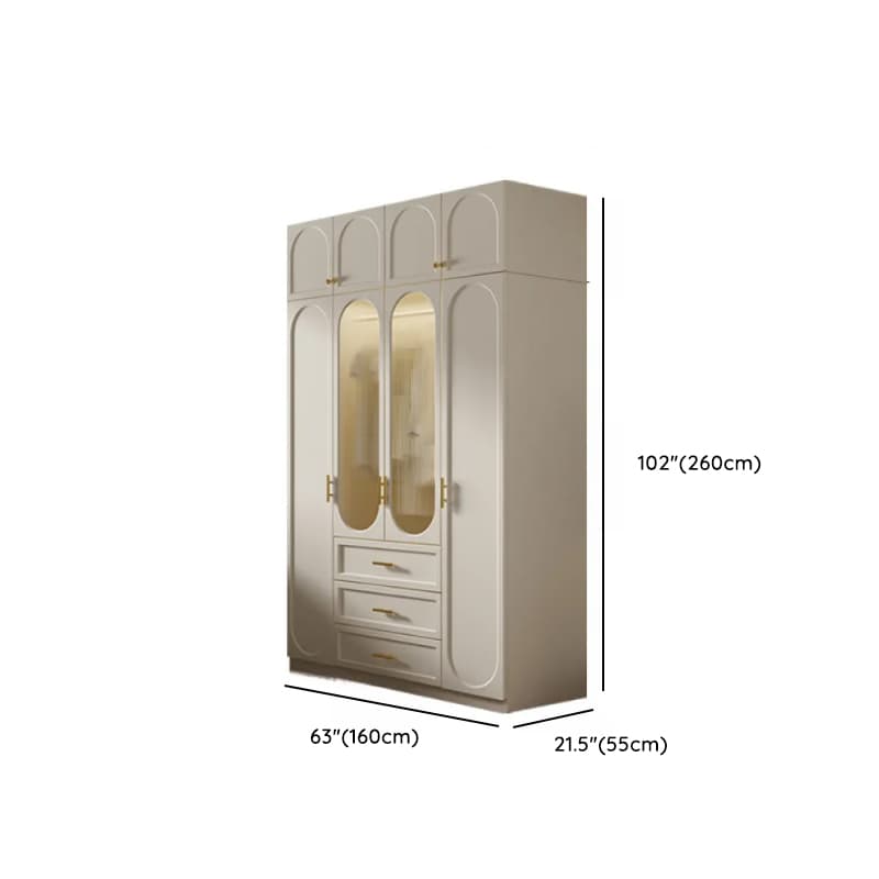 Chalk Simple Lumber Independent Wardrobe Closet with Soft Close Drawer, Interior Shelves, and Clothing Rod - image 19