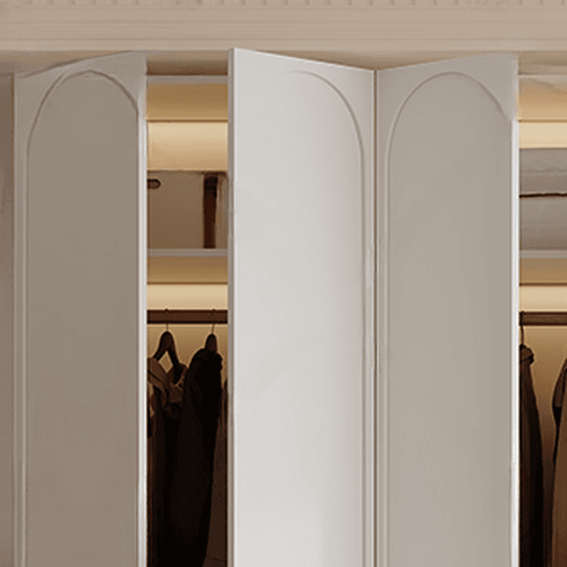 Minimalist Manufactured Wood Independent Almirah with 3-Drawer, Interior Shelves, and Clothing Rod - image 6