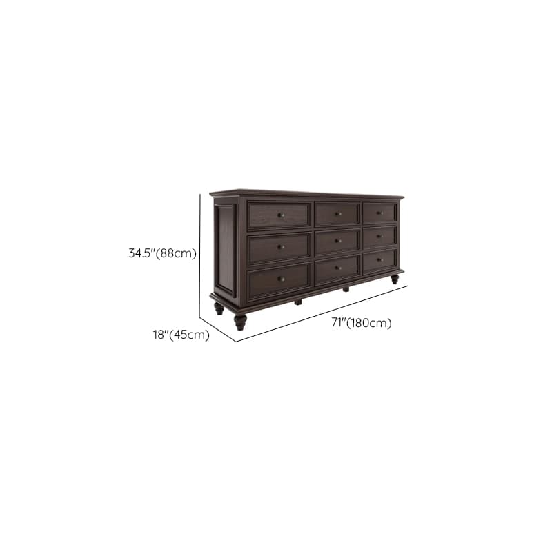 Classic Cocoa Lumber Horizontal/Vertical Console Dresser/Lingerie Chest/Bachelor Chest with 9 Drawers/7 Drawers/6 Drawers - image 12