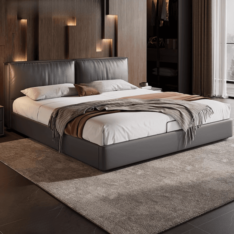 Light Gray Solid Color Storage Bed/Platform Bed with 3 Storage Boxes and Pine Wood Frame for Living Room