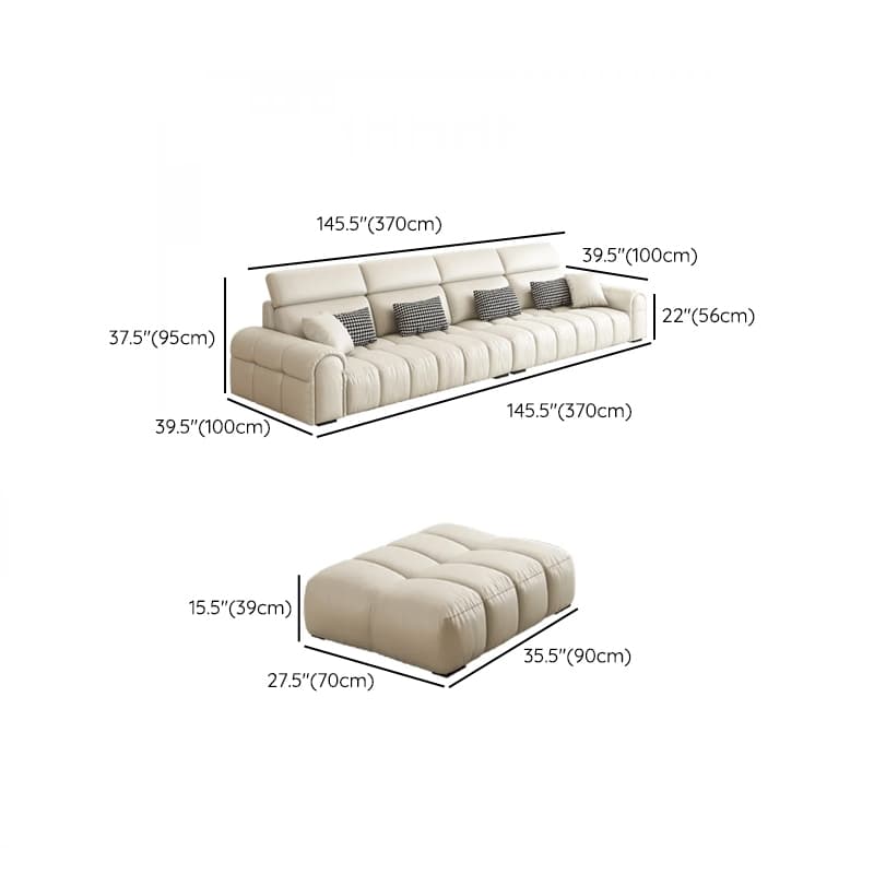 L-Shape/Straight Reversible/Horizontal Concealed Support Sofa Recliner/Sofa with Round Arm & Pine Frame - image 11