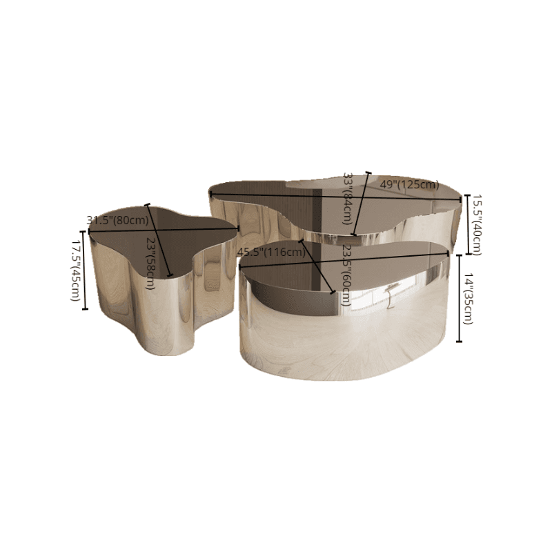 Silver Alloy Irregular/Circular-shaped Accent Table for Small Spaces - image 17