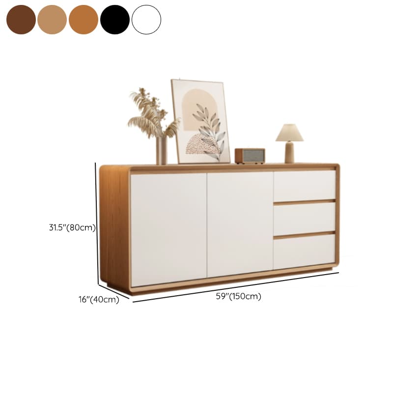 Wooden Modern Sideboard Credenza with 3 Drawers and 2 Cabinets for Storage - image 12
