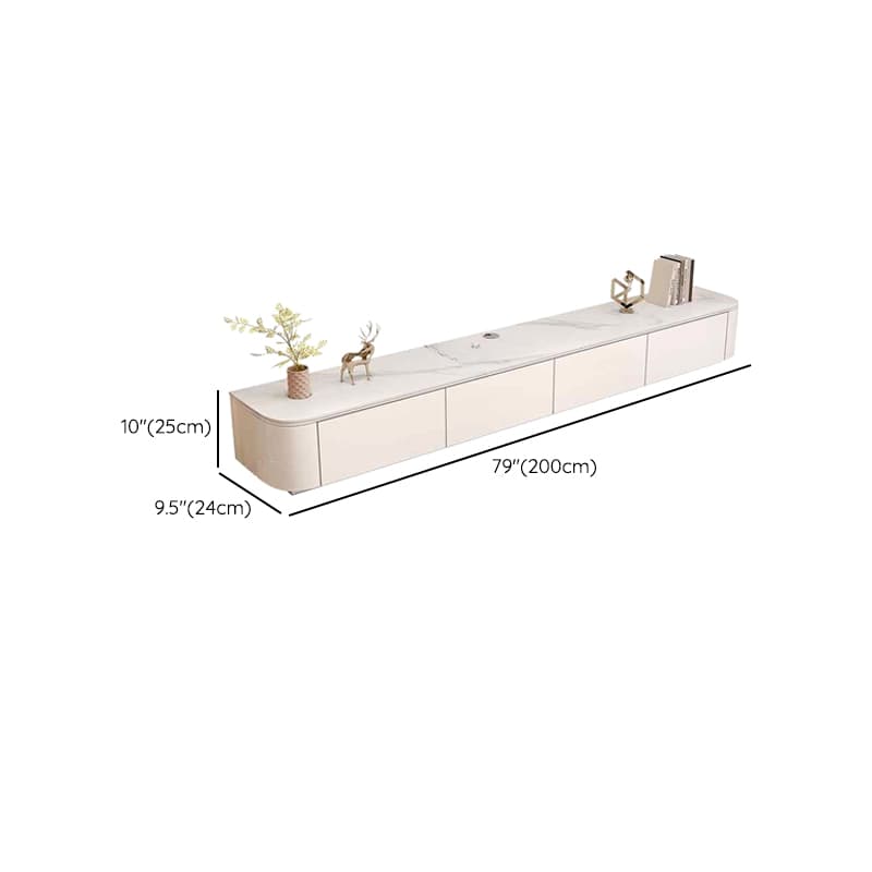 White TV Stand for Sleeping Quarters with Shelf, 2 Drawers, 2 Cabinets, Cable Management, and Gate Doors - image 39