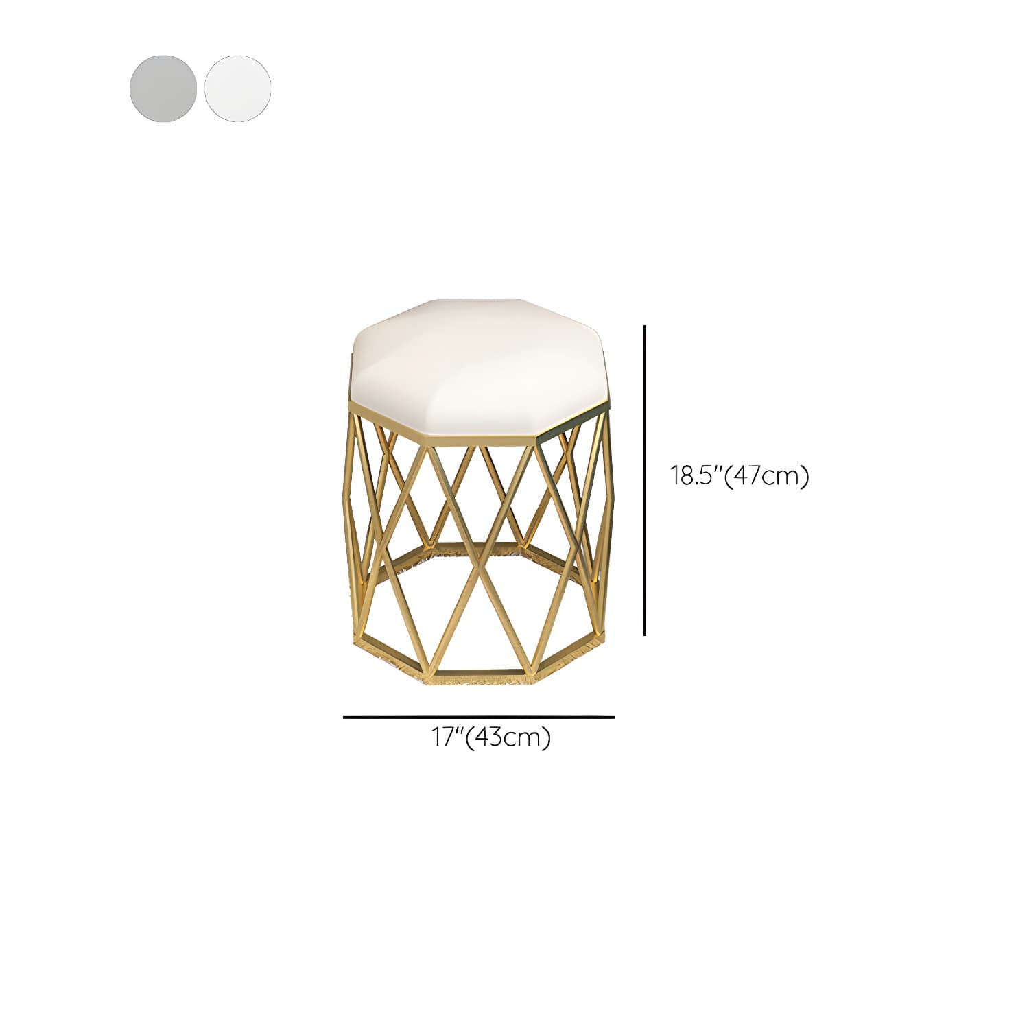 Contemporary Mirrored Wood Top Makeup Vanity Desk White/Gray Dressing Table - image 24
