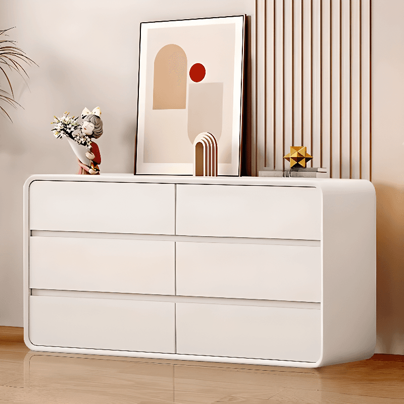 Art Deco Horizontal Console Dresser in Natural Wood with 6/8 Drawers - image 3