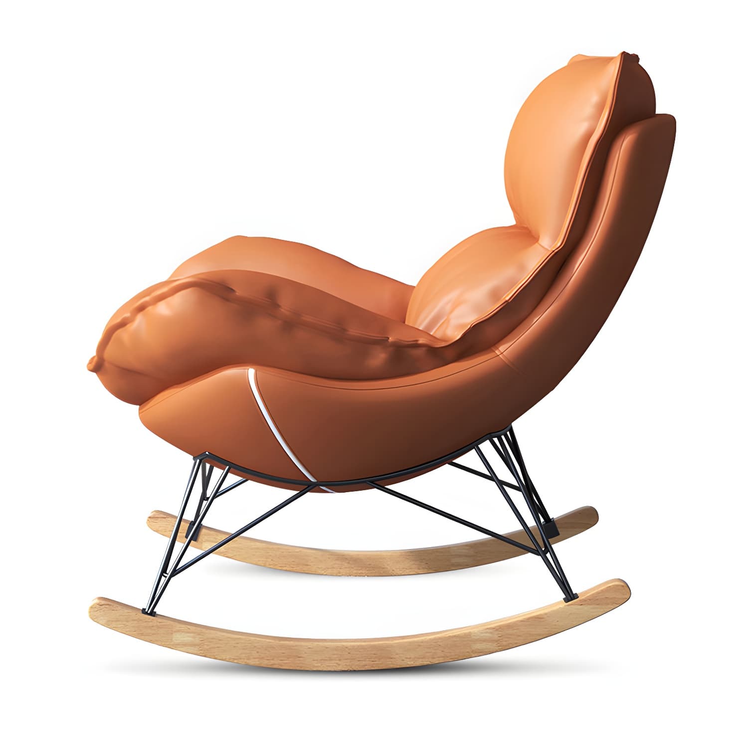 Contemporary Rocking Chair Solid Wood Rocker Chair with with Seat Cushion - image 15