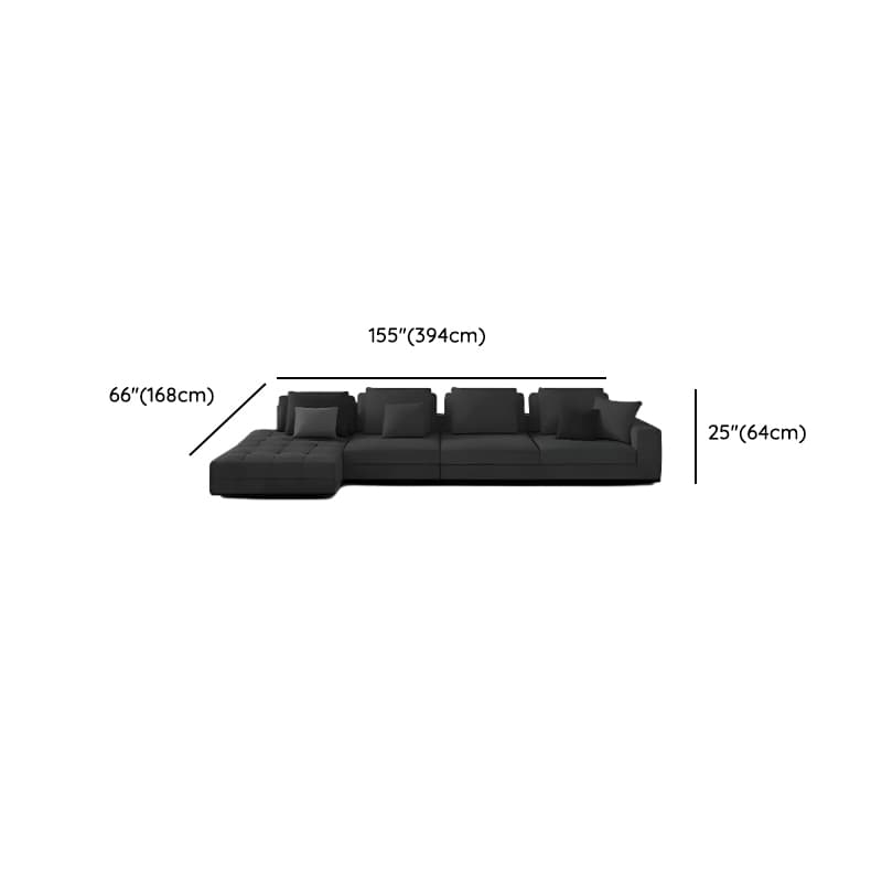 L-Shape Dark Upholstery Corner Sectional, Seats 5 with Button-tufted Design - image 13