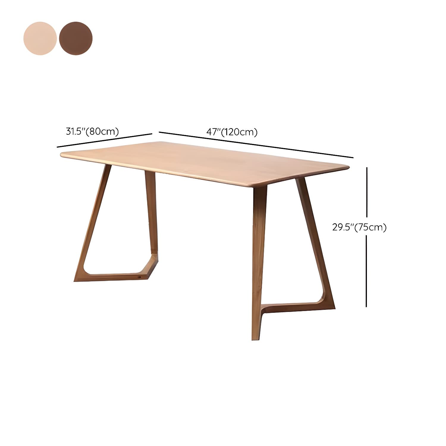 Rectangular Wood Scandinavian Dining Table with Double Pedestal Base - image 11