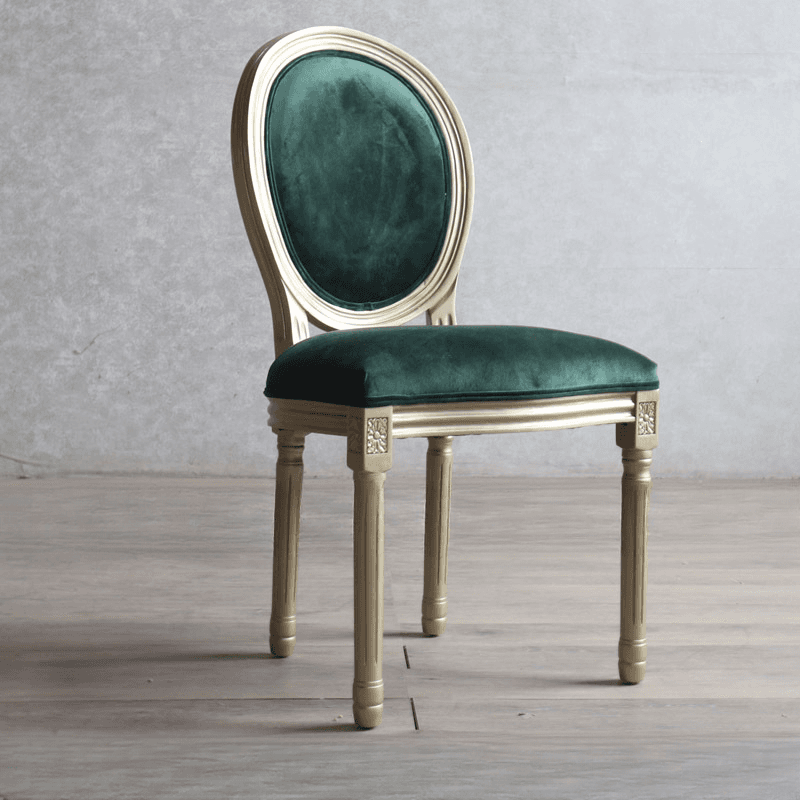 Golden Legged King Louis Back Armless Chair for Dining Room, Outlined Frame with Foot Pads, Steady and Stable - image 5