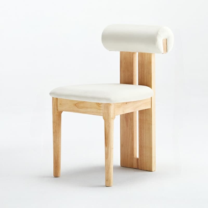 Stable Slat Back Upholstered/Faux Leather/Velour Armless Chair with Wood Legs in a Minimalist Style - image 5