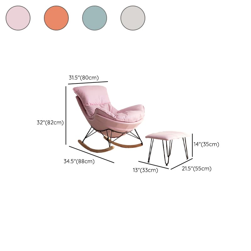 Modern Upholstered Rocking Chair Set with Slipcover and Ottoman - image 18