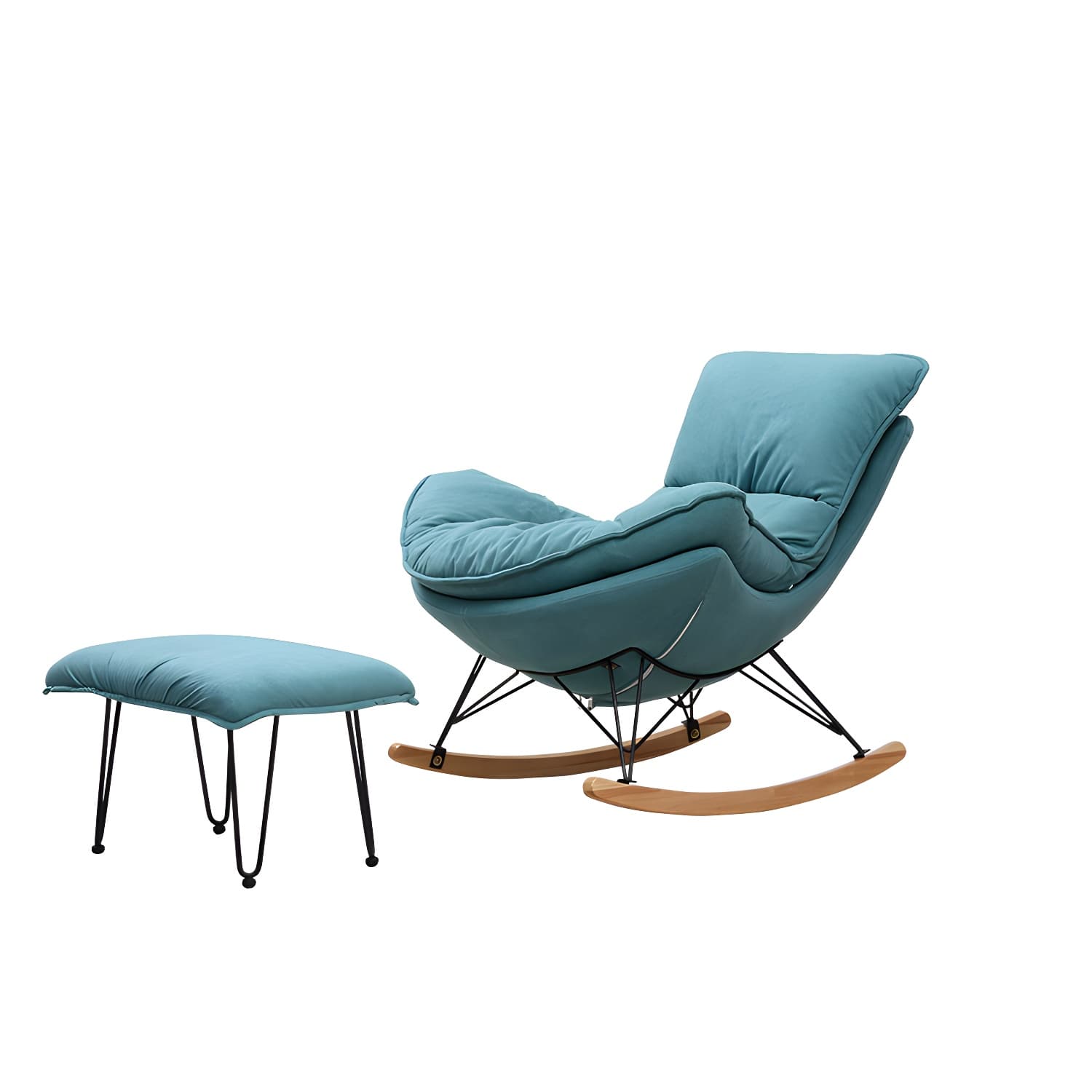 Modern Style Rocking Chair Indoor Mother Feeding Sofa Rocking Chair with Ottoman - image 8
