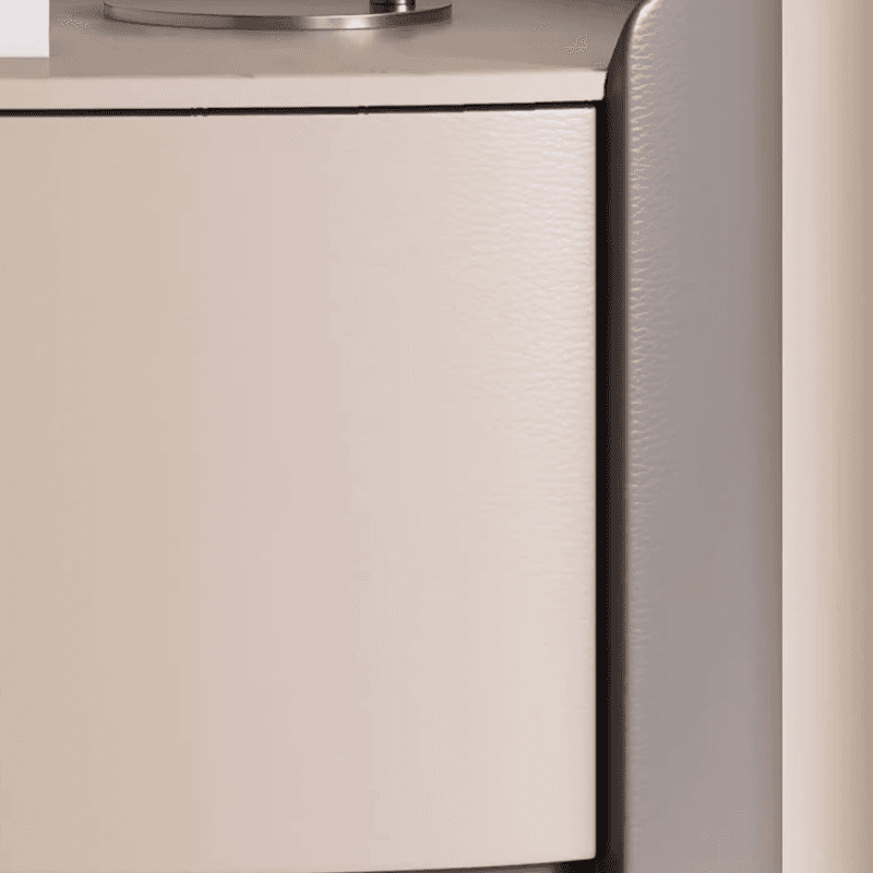Art Deco Drawer Storage Nightstand with 2 Drawers and Artificial Leather Countertop - image 15