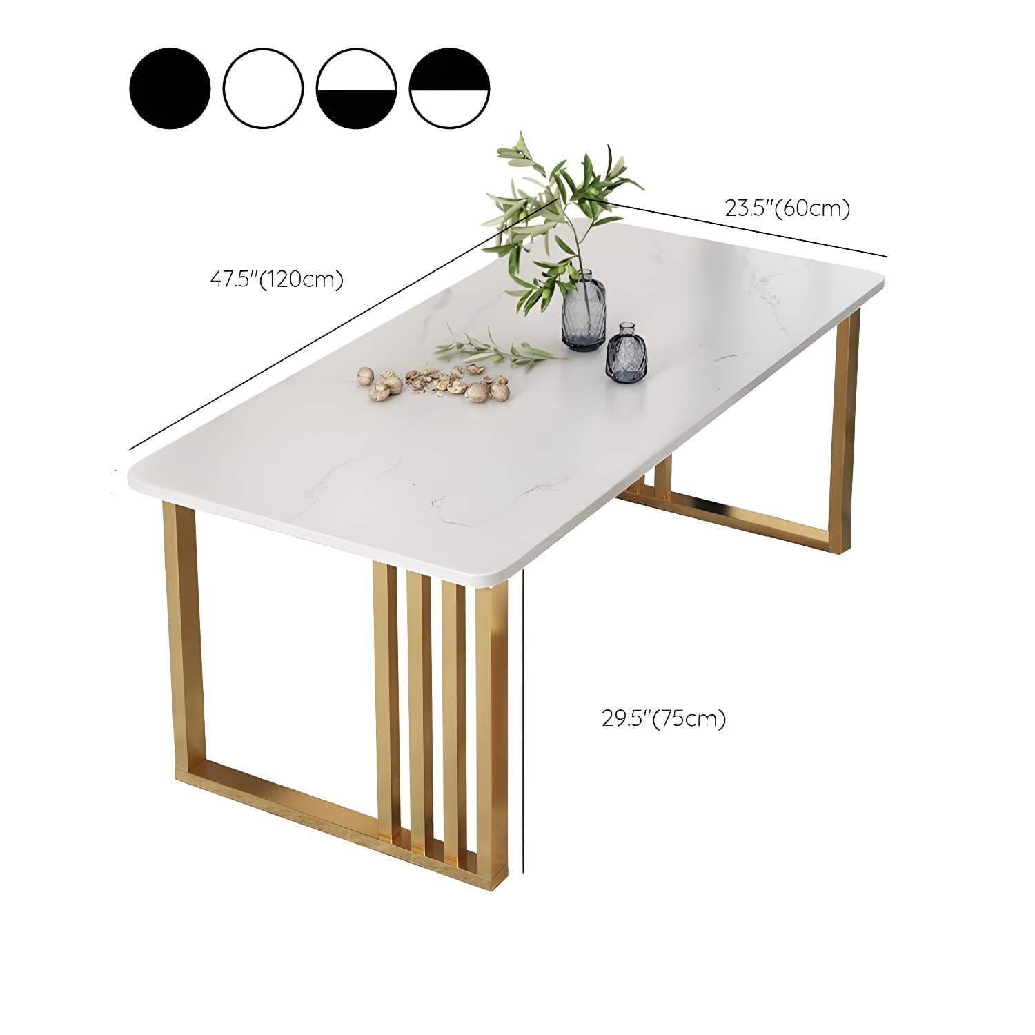 Traditional Luxury Dining Table Rectangle Slate Dining Table for Dining Room - image 14