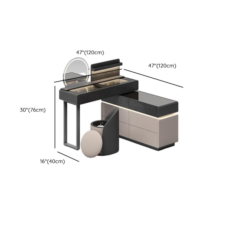 Multi-Purpose Tan Vanity Set with Lighting, Scalable 2-in-1 Adjustable Touch and Brightness - image 17