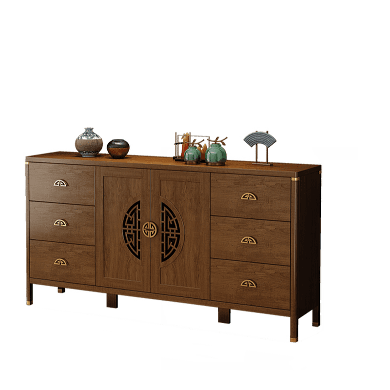 Espresso Standard/Wide/Narrow Timber Sideboard with 4 Doors/3 Doors/2 Doors, Adaptable Shelf and Pantry Hutch, 3 Drawers/6 Drawers/2 Drawers Included/Not Included - image 12