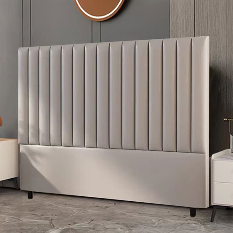Modern Upholstered Pine Headboard with Leather Upholstery and Wood Legs - image 11