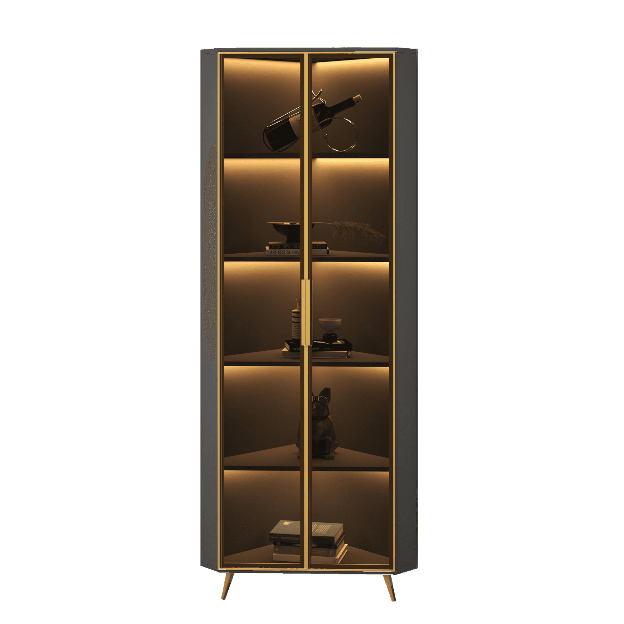 Art Deco Unattached Utility Storage Cabinet with Hydrophobic, Lighting, and Dove Grey Top - image 6