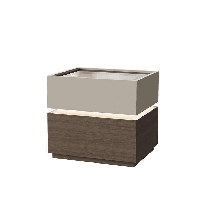 Organic Modern Nightstand With Drawer Organization with Glass Countertop and Illuminating Lighting - image 5