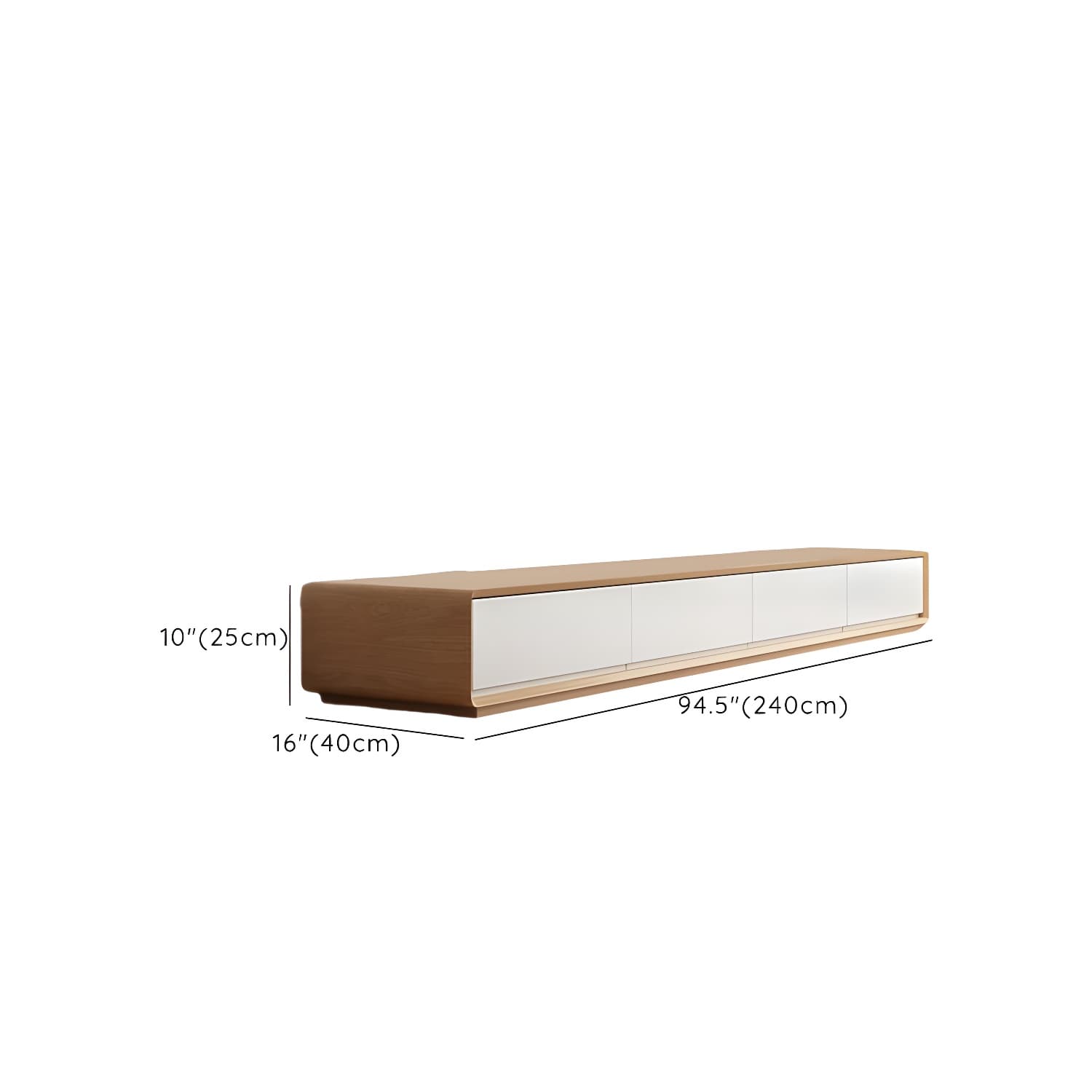 Contemporary Oblong Wood TV Stand in Natural and White with Drawers - image 17