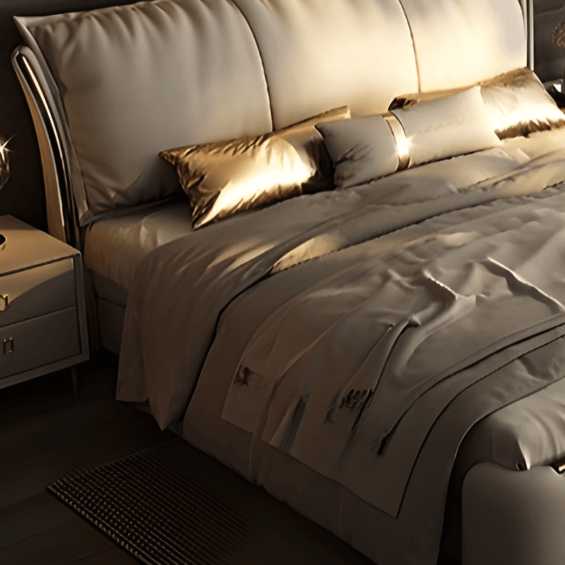 Light Gray Luxurious Solid Color Storage Bed/Platform Bed with Pine Wood Frame for Living Room - image 5