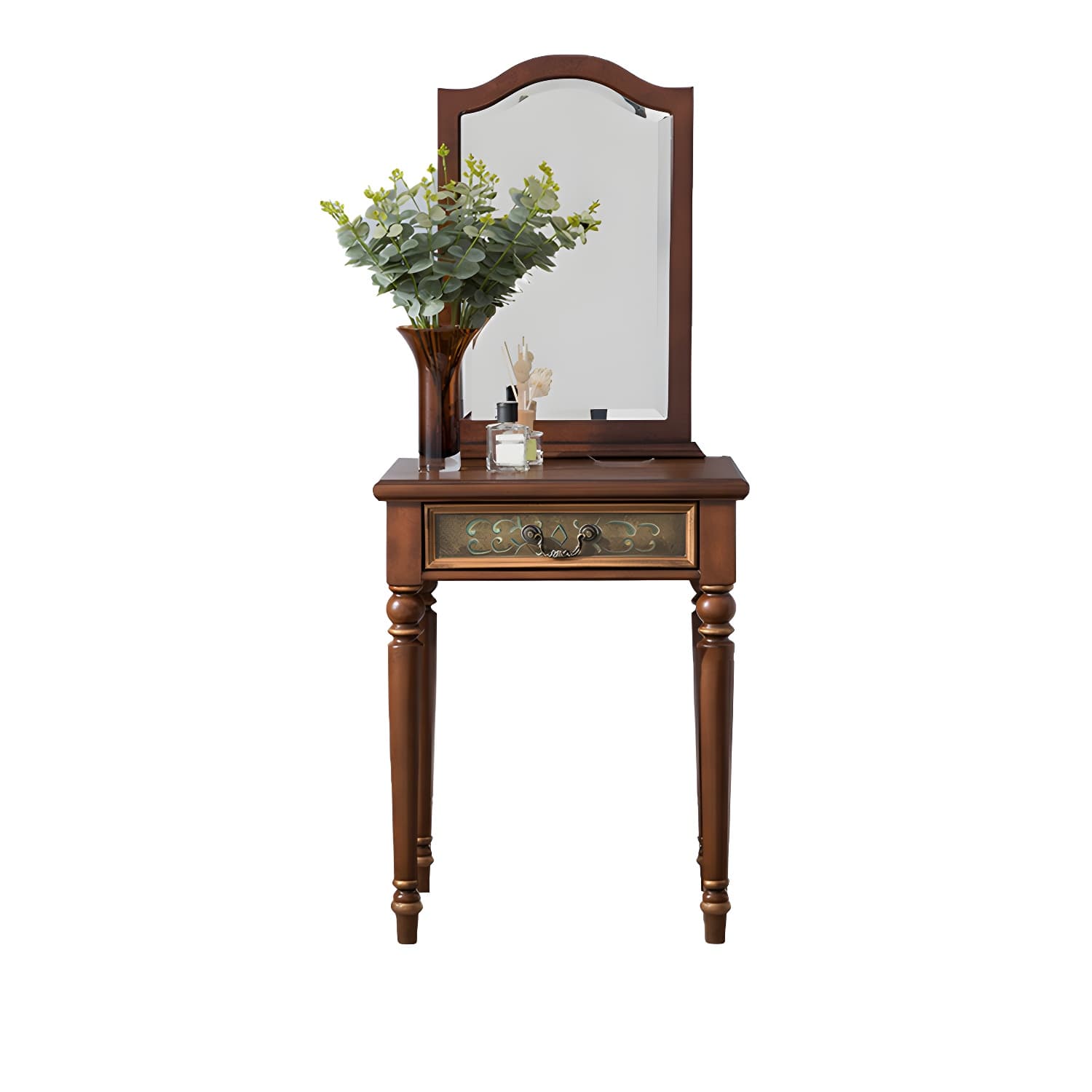 Victorian Vanity Set Solid Wood Drawers Included Makeup Dressing Table With Mirror & Stool - image 15