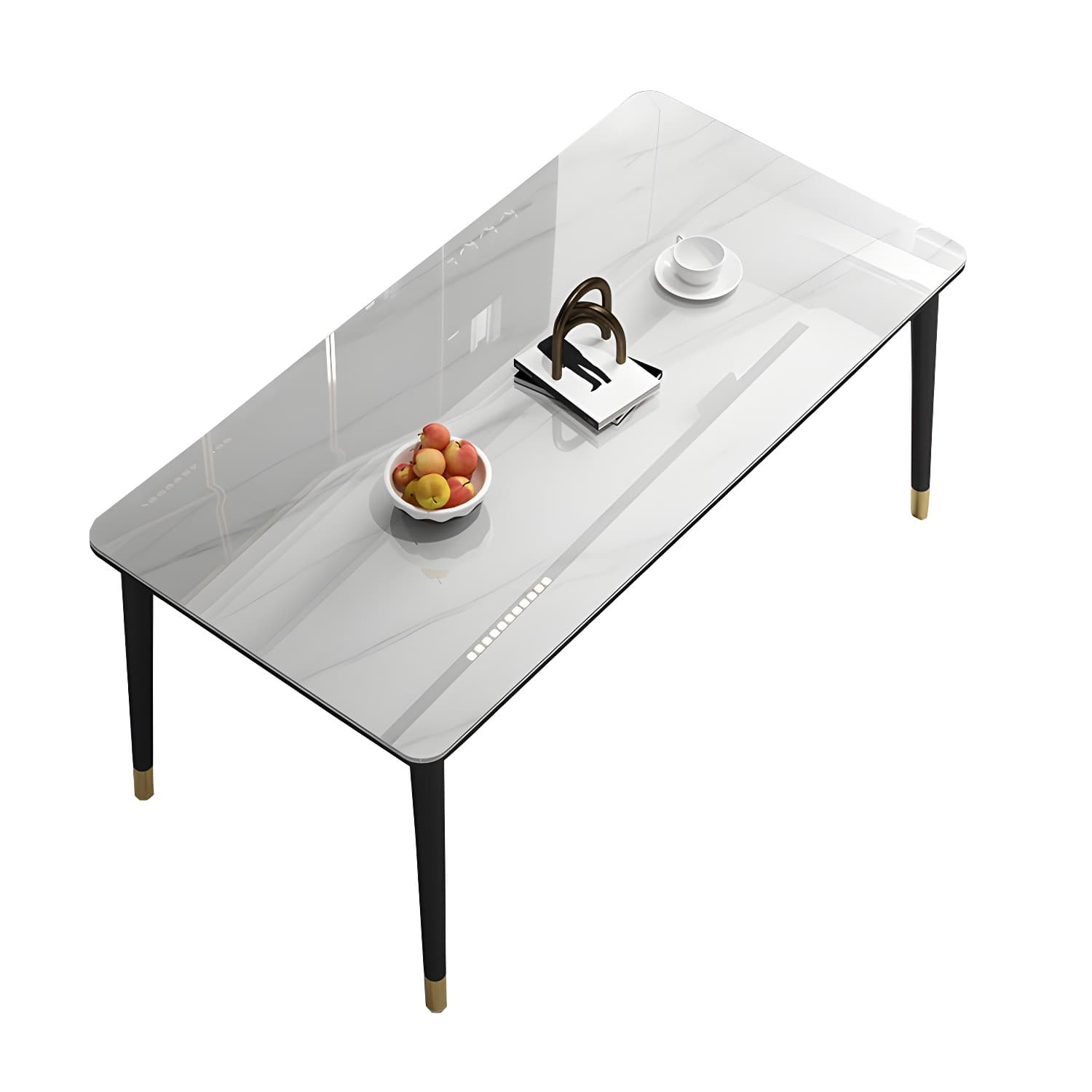 Glam Iron Dining Table Set 1/2/5/7 Pieces Rectangle Dinette Set with Sintered Stone Top - image 5