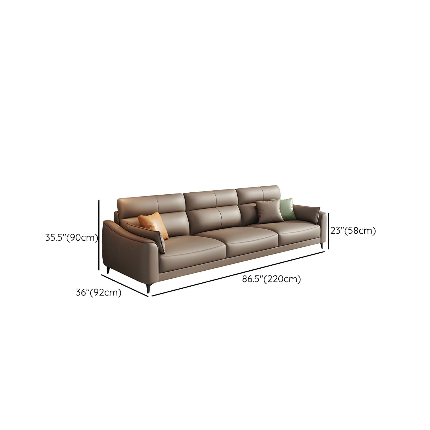 Modern Brown Stationary Sectional Sofa with Sloped Arms and Cushion Back - image 21