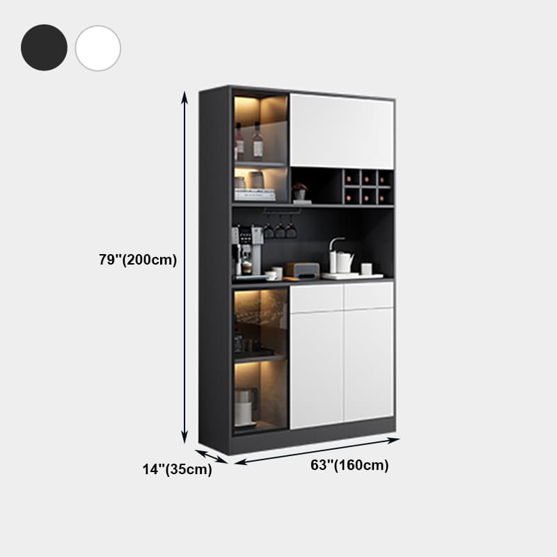 Wood Living Room Sideboard Cabinet Modern Credenza with Storage and Glass Door - image 21