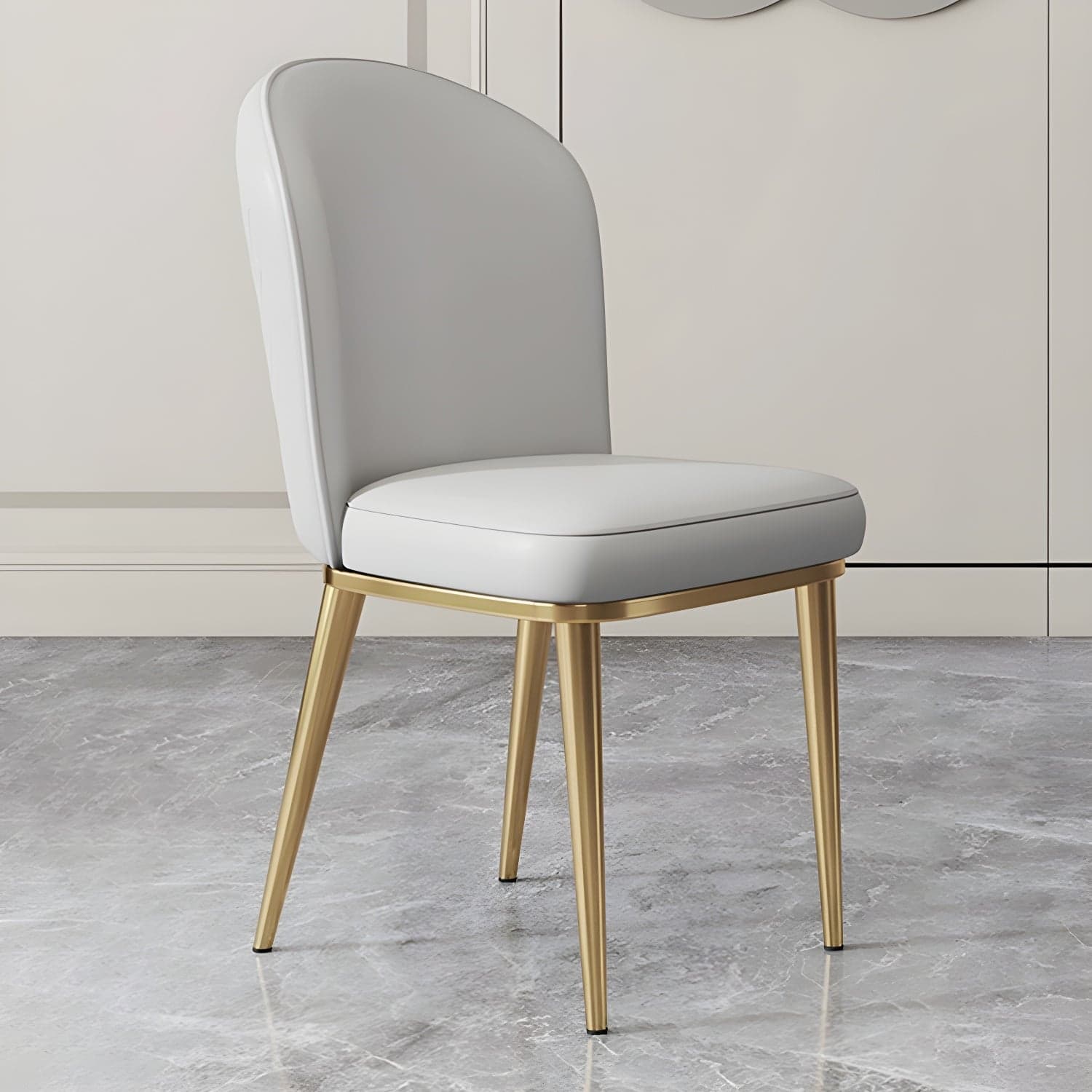 Gold Leg Glam Side Chair with Low Back and Upholstered Faux Leather in Polyurethane Material - image 5