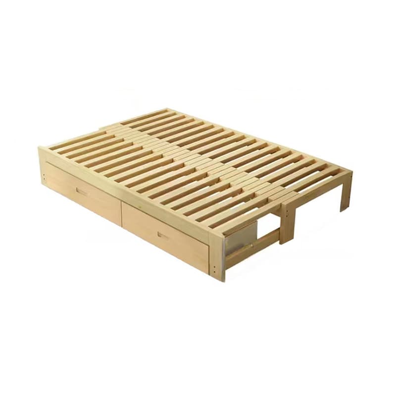 Unfinished Color Pallet Bed Frame with 2 Storage Drawers, Lumber Frame, Easy Assembly for Living Room - image 16