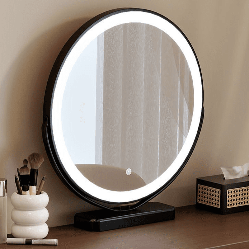 Large Vanity Set with White Seating, 6 Drawers, Mirror Lights, Seat, Lighting, and Scalable Telescopic Design - image 6
