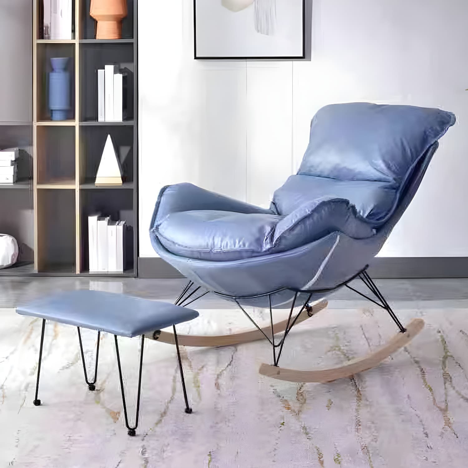Contemporary Simple Style Rocking Chair Single Indoor Sofa Rocking Chair for Break